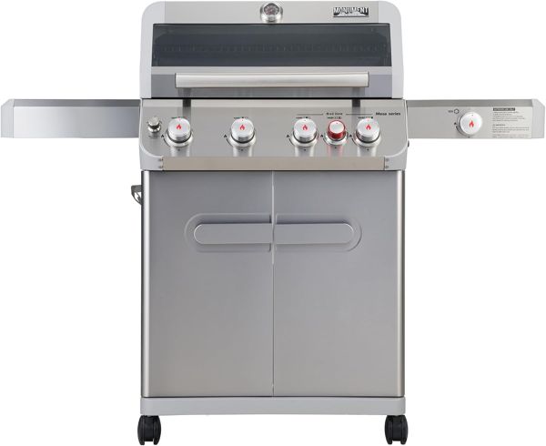 Monument Grills Mesa stainless steel four-burner propane gas grill with side burner